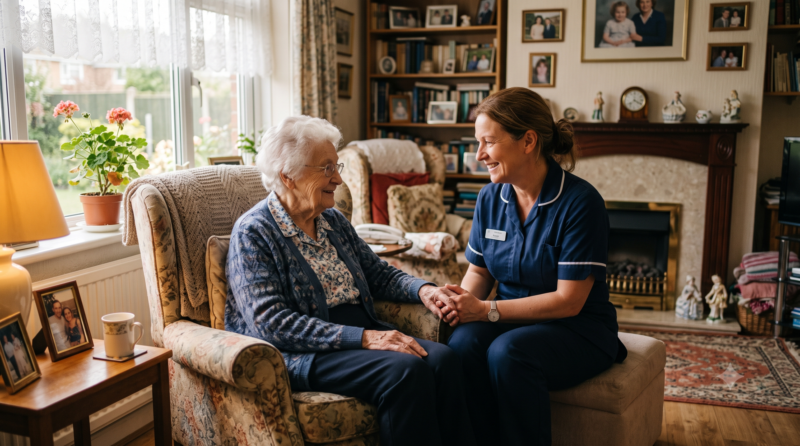 Warm living room in our care home